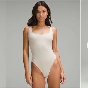 Lululemon Wundermost Square-Neck Sleeveless Bodysuit Mojave Tan Size XS NWT